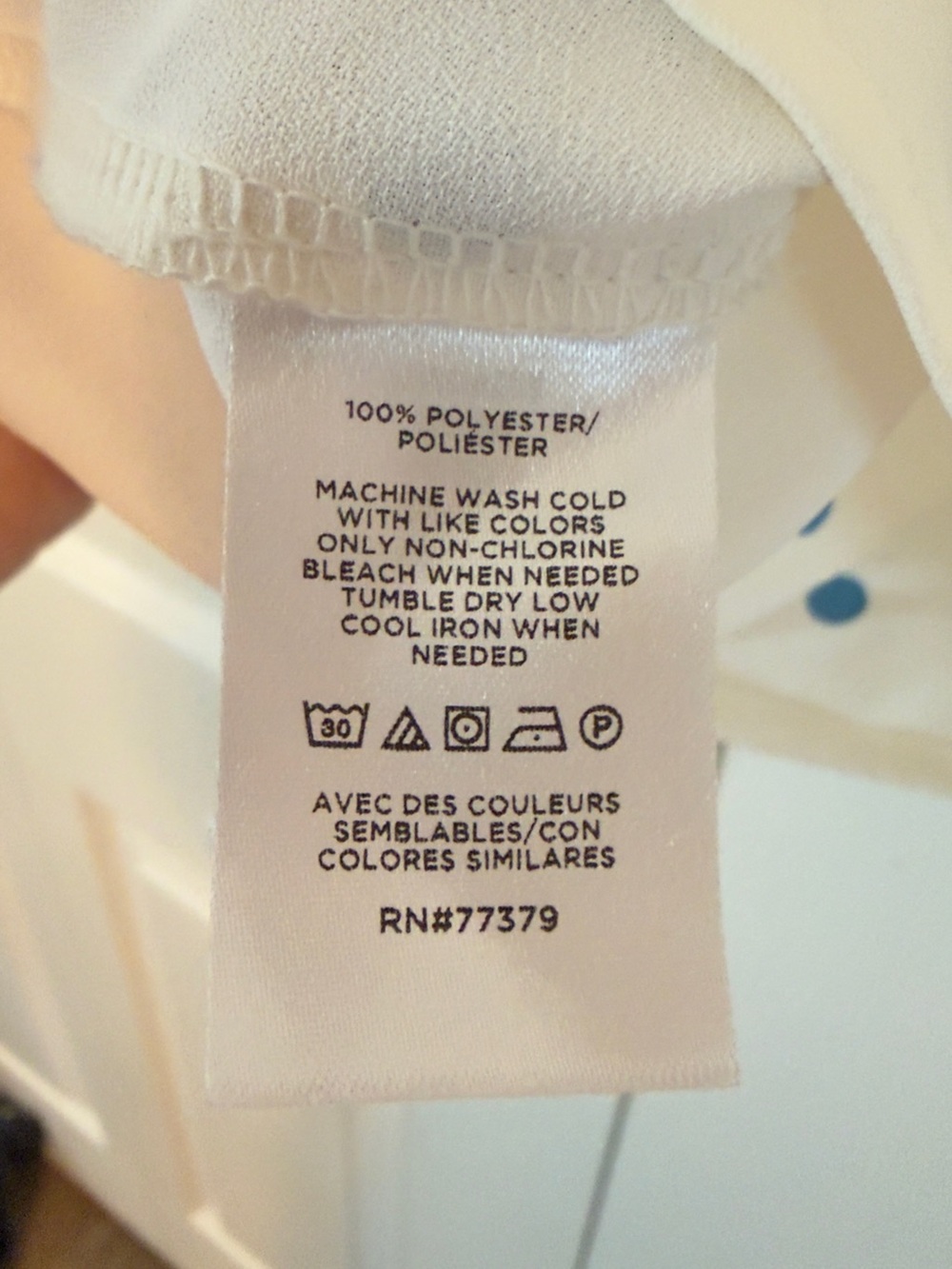Ann Taylor Cream Sleeveless Polka Dot Tie-Neck Blouse with Blue Dots - Picture 4 of 6